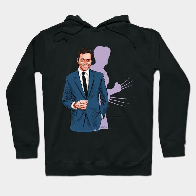 Hugh Jackman - An illustration by Paul Cemmick Hoodie by PLAYDIGITAL2020